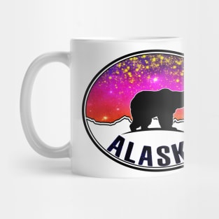 Alaska Northern Lights Bear Starry Night Mountains Mug